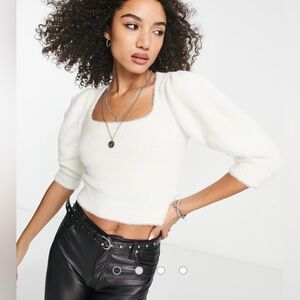 Free People Moonbeam fluffy sweater in ivory size large